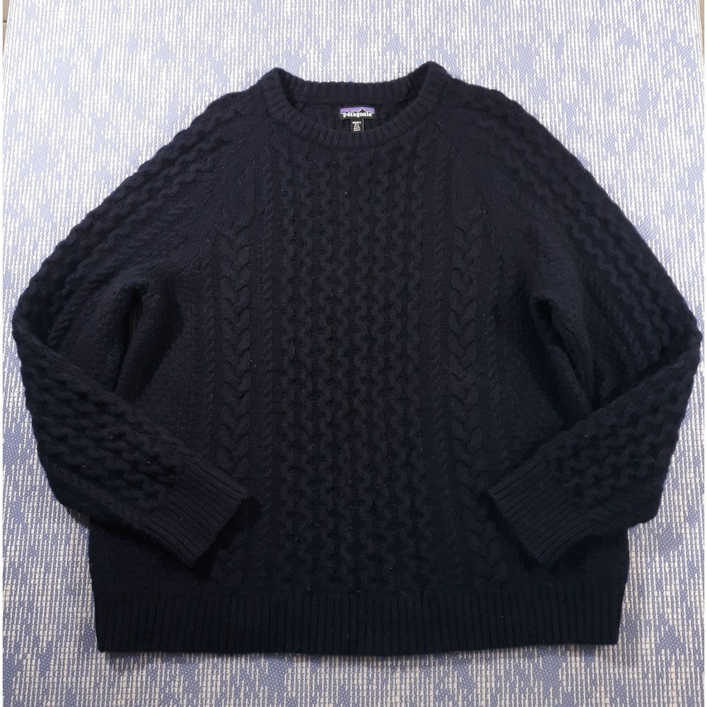 Patagonia Wool Blend Sweater Mens L Womens XL Cable Knit Heavyweight Nena 51085
